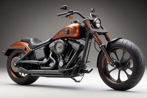 Imagine a Harley-Davidson crafted by dwarves. The robust frame, forged from enchanted metals, features rugged engravings and glowing runes. The dark leather seat is detailed with metal studs, and the wheels are reinforced with dwarven steel. Exhaust pipes resemble dragon mouths, exuding a fiery aura.,H effect,DonM1r0nF1l1ng5XL
