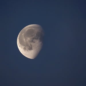 night, a big moon in the sky, 