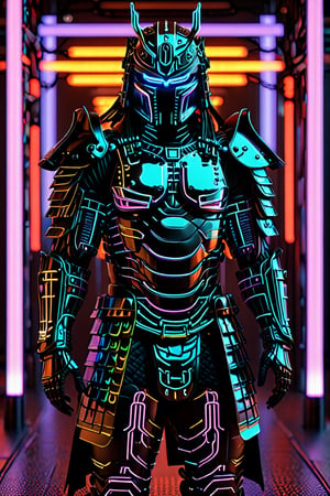 Extreme detailed,ultra Quality,
HologramCyber samurai, neon,Wearing hologram samurai armor,outline only,glowing wireframe, rainbow hologram,random color,transparent body, void body, only outline neon tube,rainbow colors, CyberPunk style,aesthetic grid, silhouette,CyberPunk Medicine shop,
neon style,3D Mesh,samurai,circuitboard,cyborg style