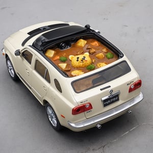(From Above:), Japanese Curry Rice car,(((WHEEL))),
(Masterpiece, Best Quality, 8k:1.2), (Ultra-Detailed, Highres, Extremely Detailed, Absurdres, Incredibly Absurdres, Huge Filesize:1.1), (Photorealistic:1.3), By Dr.Maehara, Portrait, Ultra-Realistic Illustration, Digital Painting. ,fat,mg63