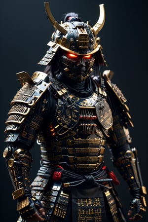 The samurai clad in armor made of numerous electronic circuit boards wields a katana with a blade that emits a faint electric glow. The armor itself has intricate circuit patterns running across its surface, pulsating with energy. Despite the modern materials, the samurai retains the traditional air of honor and discipline.,circuitboard,samurai