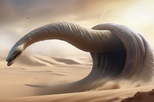 The Sandworm from Dune, epic, desert,DonMS4ndW0rldXL