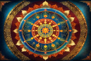 an image of A mandala romanized: maṇḍala,'circle',  is a geometric configuration of symbols. In various spiritual traditions, mandalas may be employed for focusing the attention of practitioners and adepts, as a spiritual guidance tool, for establishing a sacred space and as an aid to meditation and trance induction. In the Eastern religions of Hinduism, Buddhism, Jainism and Shinto it is used as a map representing deities, or especially in the case of Shinto, paradises, kami or actual shrines. A mandala generally represents the spiritual journey, starting from outside to the inner core, through layers.