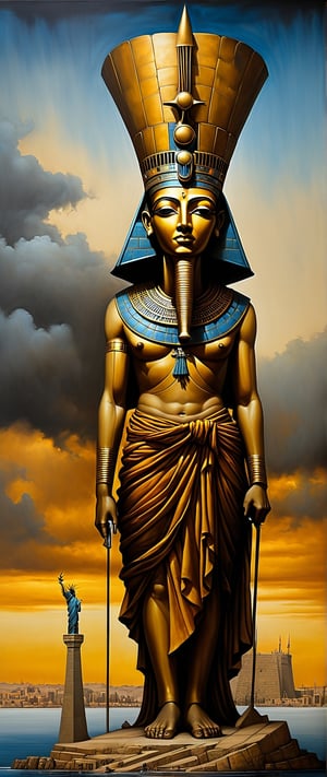 (+18) , NSFW , 
The statue of liberty,
LUXOR in EGYPT near TEMPLE OF LUXOR: A GIANT STATUE OF THE PHARAOH RAMSES II,



, in the style of esao andrews,more detail XL