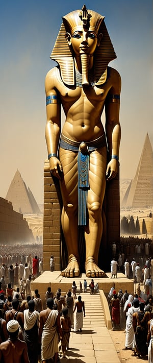 (+18) , NSFW , 
The statue of,
LUXOR in EGYPT near TEMPLE OF LUXOR: A GIANT STATUE OF THE PHARAOH RAMSES II, standing on a plength with lots of small people at the base 



, in the style of esao andrews,more detail XL,p3rfect boobs