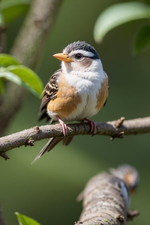 An adorable little bird is perched on a branch, showcasing the best quality, photo-realistic, ultra-detailed 4K effect.
