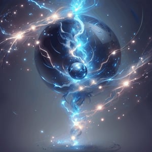 thundermagic, staturated , (vfx), (black background), ethereal ball form, excessive energy aura,