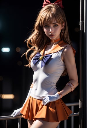 lora:sailor_venus_v2:0.7,1girl,standing,posing for a picture,cowboy shot,sv1,light blonde long hair,sailor senshi uniform,orange skirt,elbow gloves,tiara,orange sailor collar,red bow,orange choker,white gloves,jewelry,outdoors,night,city,
masterpiece,best quality,highres,photorealistic,realistic,extremely detailed 8k wallpaper,highest detailed,8k,HDR,ultra detailed,professional light,cinematic lighting,fashion photography,ambient lighting,face lighting,