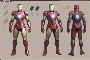 4k, concept, artbook, iron man suit, descriptions parts of armors, only top


