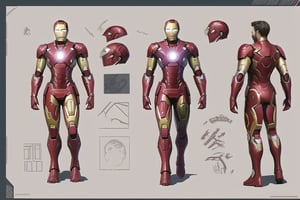 4k, concept, artbook, iron man suit, descriptions parts of armors, only chest


