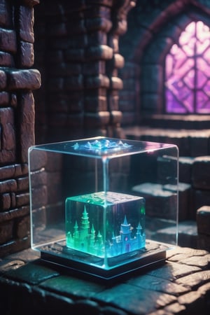 cinematic shot of a fantasy cute little GelatinousCube, dungeon in background, hkstyle, HD, masterpiece, best quality, hyper detailed, ultra detailed, super realistic