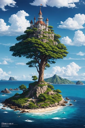anime artwork an island surrounded by the sea, dramatic. BREAK, anime style, key visual, vibrant, studio anime, highly detailed