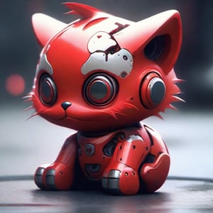 strange red animal sad,cyborg style,MetalAI,Xxmix_Catecat