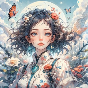 Maximalism, masterpiece, top quality, 8k, high resolution, super detailed, absurd, concept art, 

vivid contrast, vibrant color, insanely detailed, (head shot:1.3)
BREAK

1 beautiful girl, (Beautiful face, brightly colored shining eyes, clear skin, shiny hair: 1.2), (idol costume:1.3),
(Flowers, butterflies, wind, moon:1.3)
(Full-length composition:1.4), CrclWc,dragonbaby