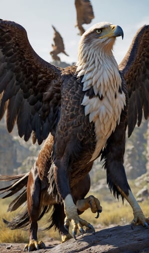 (The head and wings of an eagle:1.2),(the tail of a lion:1.2),(the body of a horse:1.2),hybrid creations,play styles,concept art,epic compositions,grand scenes,ancient battles,extreme detail,
 

alta calidad:1.1), (detalles muy complejos:1.1), (mejor calidad:1.1) (8K, UHD:1.1 ),ultra 8k,((ultra detailed, masterpiece, absurdres)),((ultra detailed, masterpiece, absurdres))