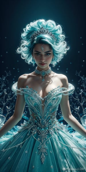{{ a photo of a woman in elegant dress }}, ultra detailed, beautiful and aesthetic, beautiful, masterpiece, best quality, dynamic angle, cowboyshot, the most beautiful form of chaos,chaotic energy, elegant, a brutalist designed, vivid colours, romanticism
Aqua_hair/cyan_eyes,in a dress of transparent Aqua , a beautiful crystalline crown on her head, detailed face, detailed skin, front,upper body, background Aqua forest, cover, unzoom, choker, hyperdetailed painting, luminism, Bar lighting, complex, fractal isometrics details bioluminescens : a stunning realistic photograph 30 years,dynamic pose,fighting_stance, Nude, { full_body, fullbody, full body }, (best quality:1.2), (masterpiece:1.2), (realistic:1.1), (detailed:1.33), (deep-shadows), (sharp-focus:1.5), RAW photograph, (ultrarealistic), 32k, flawless