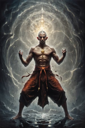 astrar body monk,monk doing MartialArts training,
,back ground Lotus NEVULA, heightened  consciousness,other dimensions, ,Obsidian Enigma Art Style,