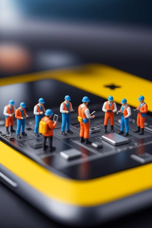 
A group of intricately detailed miniature individuals engaged in repairing the internal workings of an iPhone . The image is captured in stunning 8K resolution, showcasing the finest details. The tilt-shift effect adds a touch of whimsical realism to this captivating scene,<lora:659095807385103906:1.0>