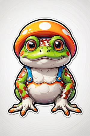 Logo business white clean background , Toad  cartoon from mario  , pro vector, high detail, t-shirt design, grafitti, vibrant, t-shirt less, best quality, wallpaper art, UHD, centered image, MSchiffer art, ((flat colors)), (cel-shading style) very bold neon colors, ((high saturation)) ink lines, clean white background environment
