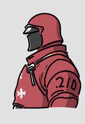 upper body focus, Started, Warhammer, bronze and red Knight armor,(((solo))),side view, primaris helmet,txznink
