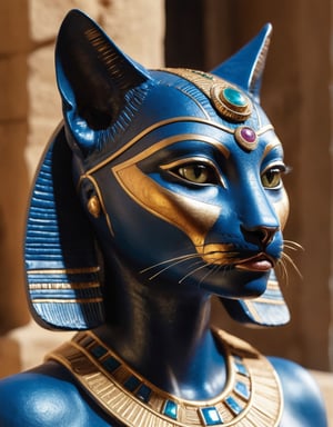 (Photorealistic), (hyper-detailed) shot of a Dazzling Egyptian face of the (goddess Bastet), perfect contrast, (nature lighting), highly sharp, 8k HDR, ,cinematic style