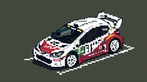HD, 4K, masterpiece, best quality, photography, realistic, realism, photorealism, 206, WRC, Peugeot, car, silver, speeding, running, motion,Pixel art,isometric, gay flag, 