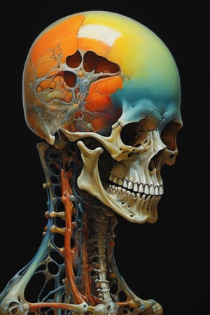art by yashitomo nara, a square head, a cube  shaped head, corners, skin stretched tightly over the square skull, stunning beauty, hyper-realistic oil painting, vibrant colors, dark chiarascuro lighting, a telephoto shot, 1000mm lens, f2,8, ,p3rfect boobs,Vogue,more detail XL