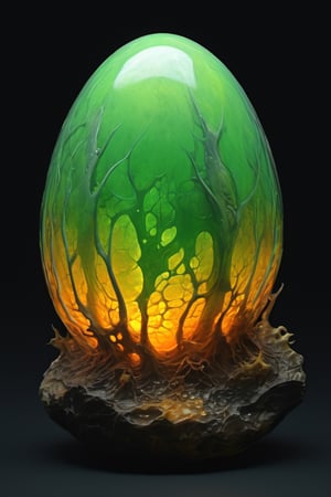 art by yashitomo nara, a translucent egg shaped rock, a creatures embryo stirs inside the egg, stunning beauty, hyper-realistic oil painting, vibrant colors, dark chiarascuro lighting, a telephoto shot, 1000mm lens, f2,8,Vogue,more detail XL,Acidmelt,acidzlime