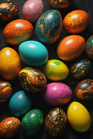 art by yashitomo nara, Easter eggs, stunning beauty, hyper-realistic oil painting, vibrant colors, dark chiarascuro lighting, a telephoto shot, 1000mm lens, f2,8, ,p3rfect boobs,Vogue,more detail XL