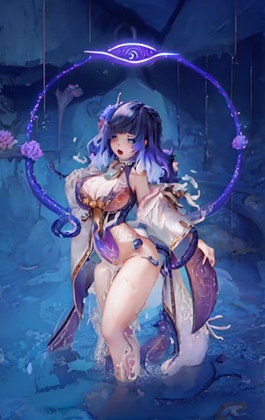  best quality, highres,large breasts,full body, blush,yelan , crying,face full of milk,1girl,solo,cowboy_shot,yelan_\(genshin_impact\),watery_green_eyes,short_hair,blue_hair,armpits, braid, open mouth, The tentacle pierced deep into the mouth, a lot of milk spilled out,purple flower, nude, , hair ornament, solo, purple eyes, cleavage, nude, 1girl, full body , solo, , leg shape, room with many tentacles, tattoo,lewd tattoo on her stomach,
,lewd position, , kyoushitsu, , masturbate, sfw_nudity, raidenshogundef, lots of tentacles, lots of tentacles, Milk tentacles, water tentacles, the room was full of tentacles, sticky with milk, The tentacles are filled with milk and water, the tentacles are on her breasts,Milk is full on the tassels, breast_milk  , masturbate, vagina, milk spills out from her vagina,milk overflow from her breasts, Filling the body with streaks of milk, The tentacles are is tightening her breasts, full body, milk spilled from her mouth,glowing pink tattoo, lewd tattoo on her abdomen