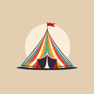  vintage  logo of a colorful striped circus tent [logo],  [vintage logo], simple logo, clean logo,logo