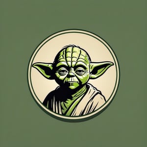  vintage  logo of Yoda [logo],  [vintage logo], simple logo, clean logo,logo