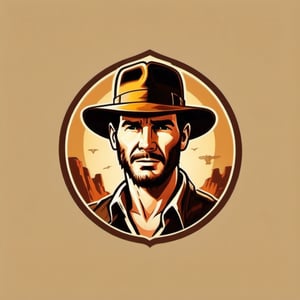  vintage  logo of Indiana Jones [logo],  [vintage logo], simple logo, clean logo,logo