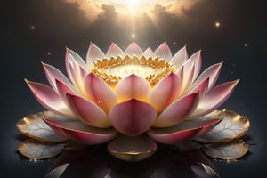  (white  background:1.5)In the sky, there are white clouds, a large transparent light red lotus, and countless little golden lights floating around.A golden light behind the back ,realistic image, full body view, taken with Canon 1DX camera
(masterpiece), (top quality), (best quality), (official art), (beautiful and aesthetic:1.2), (stylish pose), (fractal art:1.3), (pastel theme: 1.0), ppcp, perfect,moonster,more detail XL