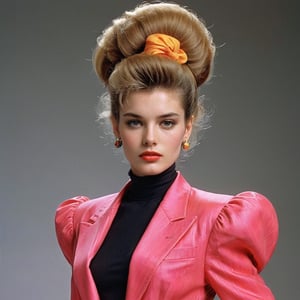 But the 80s left their mark on the world of fashion. The era of "shoulder pads" and eccentric hairstyles, flashy accessories and bright colors became a time of experimentation and eccentricity. Fashion became an expression of individuality and boldness. During this period styles and textures were mixed and fashion became a true work of art.,Extremely Realistic
