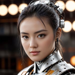 asian female robot, metal, rust, Han Fu,wisible wires, destroyed, sad, dark, dirty, looking at viewer, portrait, photography, detailed skin, realistic, photo-realistic, 8k, highly detailed, full length frame, High detail RAW color art, piercing, diffused soft lighting, shallow depth of field, sharp focus, hyperrealism, cinematic lighting.,LinkGirl,ROBOT
