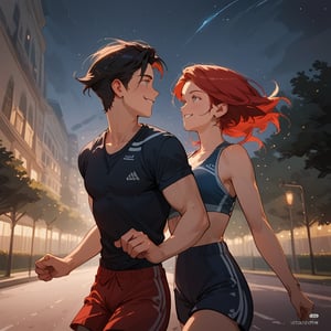 Score_9, Score_8_up, Score_7_up, Score_6_up, Score_5_up, Score_4_up,aa girl red hair, sexy girl, running for the park with man black hair ,in the middleof the city, night,looking at each other,wearing a spor top, sexy pose,smiling,
ciel_phantomhive,jaeggernawt,Indoor,frames,high rise apartment,outdoor