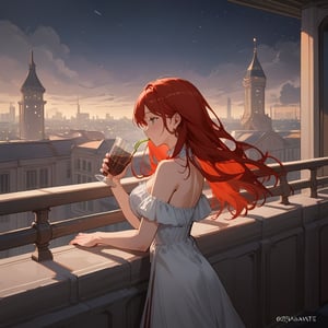 Score_9, Score_8_up, Score_7_up, Score_6_up, Score_5_up, Score_4_up,aa girl red hair, sexy girl, standing on the balcony of a building,city, night,looking at the front building, wearing a grey top, sexy pose,leaning on the railing,drinking a cup of te,
ciel_phantomhive,jaeggernawt,Indoor,frames,high rise apartment,outdoor
