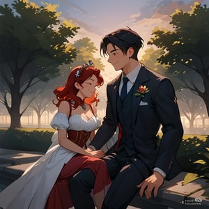 Score_9, Score_8_up, Score_7_up, Score_6_up, Score_5_up, Score_4_up), a girl red hair, sexy girl, girl and her son (black hair) sitting under a tree , a man (black hair dressed in a suit) appears walking with a coffee in his hand ,in the middle of the park, night, sexy pose,smiling,
ciel_phantomhive,jaeggernawt,Indoor,frames,high rise apartment,outdoor,BabyPrincesssakura