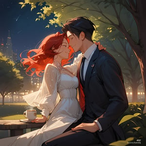 Score_9, Score_8_up, Score_7_up, Score_6_up, Score_5_up, Score_4_up), a girl red hair, sexy girl, girl and her son (black hair) sitting under a tree , a man (black hair dressed in a suit) appears walking with a coffee in his hand ,in the middle of the park, night, sexy pose,smiling,
ciel_phantomhive,jaeggernawt,Indoor,frames,high rise apartment,outdoor