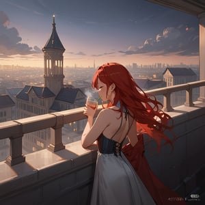 Score_9, Score_8_up, Score_7_up, Score_6_up, Score_5_up, Score_4_up,aa girl red hair, sexy girl, standing on the balcony of a building,city, night,looking at the front building, wearing a grey top, sexy pose,leaning on the railing,drinking a cup of te,
ciel_phantomhive,jaeggernawt,Indoor,frames,high rise apartment,outdoor