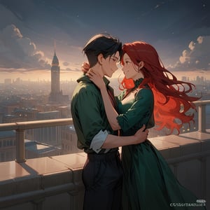 Score_9, Score_8_up, Score_7_up, Score_6_up, Score_5_up, Score_4_up,aa girl red hair, sexy girl, standing on the balcony of a building with man black hair ,city, night,looking at each other,wearing a green top, sexy pose,smiling,
ciel_phantomhive,jaeggernawt,Indoor,frames,high rise apartment,outdoor