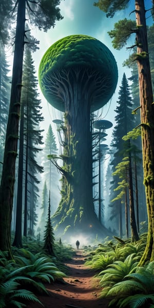 (Masterpiece), (hyper-realistic), (perfectly Detailed) Artistic photography, absurdres, masterpiece 8K HDR quality image, a forest from a extraterrestrial planet 