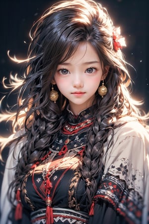 4k,best quality,masterpiece,1 girl, beautiful korean girl, looking at viewer, 18 yo, over sized eyes, big eyes, smiling, (traditional Cherokee Indian costume, alluring smile, head ornaments, (Beautiful and detailed eyes),
Detailed face, detailed eyes, double eyelids ,thin face, real hands, muscular fit body, semi visible abs, ((short hair with long locks:1.2)), black hair, black background, real person, color splash style photo, cowboy_shot
