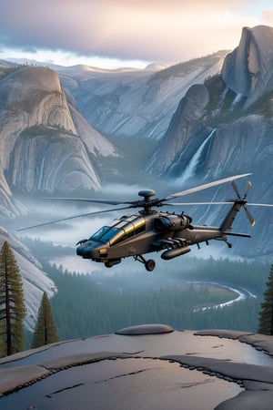 ((Ultra-realistic)) (close-up photo of Apache AH-64 helicopter:1.3) in Yosemite national park at sunset,front view
BREAK
backdrop of a scenic valley in Yosemite national park,yva11ey1,mountain,rock,trees,forest,lake,river,autumn colors,cloudy,rain,puddles,lightning in the sky,(AH-64 focus:1.2)
BREAK
rule of thirds:1.3,studio photo,trending on artstation,perfect composition,depth of perspective,(Hyper-detailed,masterpiece,best quality,32K,UHD,sharp focus,high contrast:1.4),H effect,photo_b00ster, real_booster,ani_booster,(yva11ey1:1.2)