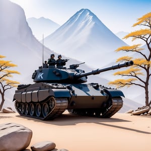 ((Ultra-realistic)) close-up photo of K-2 Black Panther Tank from Korean army,cluttered maximalism
BREAK
backdrop of mountain and trees,rocks,(K-9 focus:1.2)
BREAK
rule of thirds,studio photo,trending on artstation,perfect composition,(Hyper-detailed,masterpiece,best quality,32K,UHD,sharp focus,high contrast),H effect,photo_b00ster, real_booster,ani_booster