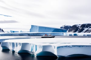 ((Ultra-realistic)) close-up photo of a big beautiful cruise boat in the antarctic,cluttered maximalism
BREAK
backdrop of south pole,plateau of ice land,ice rocks,ocean view,sky,cloud,people walking in line on the land,boat focus:1.2
BREAK
rule of thirds:1.3,studio photo,trending on artstation,perfect composition,(Hyper-detailed,masterpiece,best quality,32K,UHD,sharp focus,high contrast,national geography,cinematic ighting:1.4),H effect,photo_b00ster, real_booster,ani_booster,art_booster