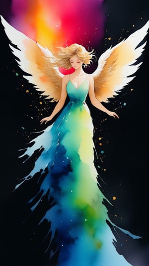 (alcohol ink watercolor art),an angel flying down from sky,holding AR-15 rifle,exquisite face,short hair blowing,ethereal,fantasy,mysterious,epic,
vibrant colors
BREAK 
trending on artstation,CG society,(rule of thirds:1.3),art_booster,ani_booster,artint
