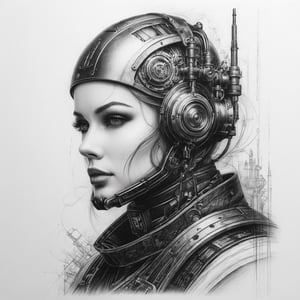 Charcoal drawing, black pencil drawing, pencil drawing, line drawing, black and white drawing, graphite drawing, toned paper,
Tattoo sketch, double exposure. high quality, high detail, painting suggests it is a mechanical creation, masterpiece, best quality, ultra realistic details. Science fiction.
Robot mechanic in steampunk style.White background