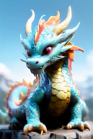 Blue dragon flying in the sky,chinese dragon,Mecha,Extremely Realistic,dragon